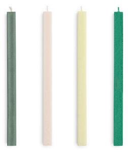 HAY Svíčky Square Candle set 4ks, greens and whites