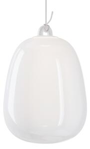 Lodes 21813 1327 Obló large, závěs z hedbávně bílého foukaného skla, 1x7W LED 2700K, Ø24,5x34,7cm