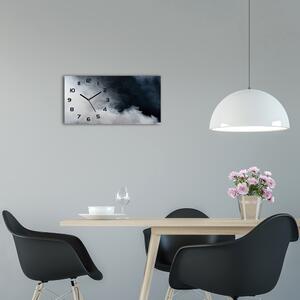 Moderní skleněné hodiny na stěnu Bílý dým pl_zsp_60x30_f_31357188