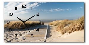 Skleněné hodiny na stěnu Stezka na pláži pl_zsp_60x30_f_31531037