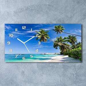 Skleněné hodiny na stěnu Tropická pláž pl_zsp_60x30_f_32258072