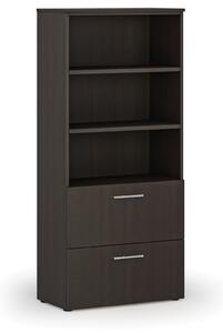 Skříň se zásuvkami pro závěsné složky PRIMO WOOD, 1781 x 800 x 420 mm, wenge
