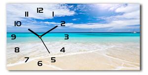 Skleněné hodiny na stěnu Tropická pláž pl_zsp_60x30_f_32914566