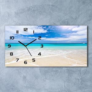 Skleněné hodiny na stěnu Tropická pláž pl_zsp_60x30_f_32914566