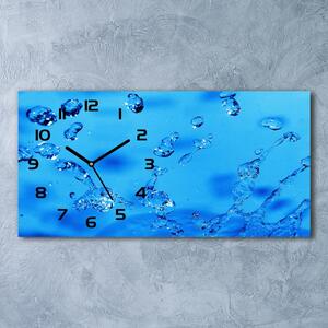 Moderní skleněné hodiny na stěnu Kapky vody pl_zsp_60x30_f_336634