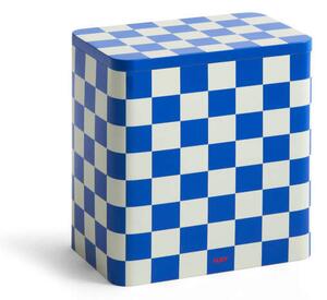HAY Plechová dóza Tin Container Large, blue and off-white