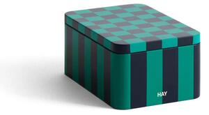 HAY Plechová dóza Tin Container Small, green and dark blue