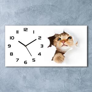 Skleněné hodiny na stěnu tiché Kočka v díře pl_zsp_60x30_f_33902265