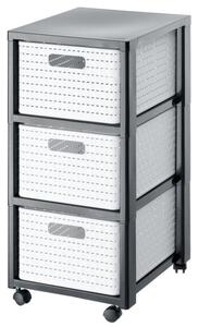 Rotho 87733 Country komoda - bílá/antracit, 37,5 x 32,5 x 71,2 cm