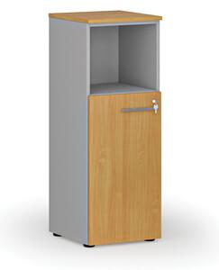 Kombinovaná kancelářská skříň PRIMO GRAY, 1087 x 400 x 420 mm, šedá/buk