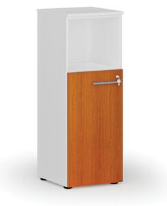 Kombinovaná kancelářská skříň PRIMO WHITE, 400 x 420 x 1087 mm, bílá/třešeň