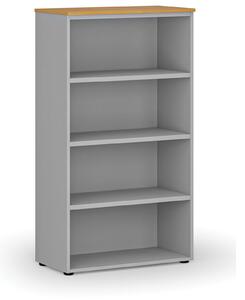 Kancelářský regál PRIMO GRAY, 800 x 420 x 1434 mm, šedá/buk