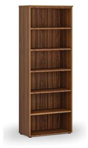 Kancelářský regál PRIMO WOOD, 2128 x 800 x 420 mm, ořech