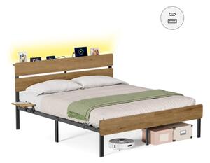 Kovová manželská postel s LED osvětlením 160 cm RMB105HC01