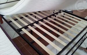 Manželská postel dvoulůžko CS4013, dřevo-kov, 160x200, bílá-černá