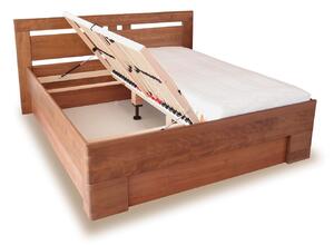 Vysoká dřevěná postel s úložným prostorem VAREZZA 1, masiv buk