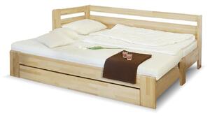 Rozkládací postel s úložným prostorem DUO LUX levá, 90x200, buk