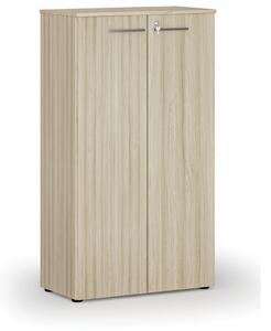Kancelářská skříň s dveřmi PRIMO WOOD, 800 x 420 x 1434 mm, dub přírodní
