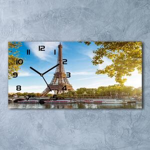 Skleněné hodiny na stěnu Eiffelova věž Paříž pl_zsp_60x30_f_44313077