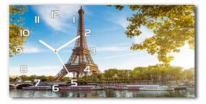 Skleněné hodiny na stěnu Eiffelova věž Paříž pl_zsp_60x30_f_44313077