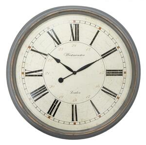 Béžové nástěnné hodiny ve vintage stylu s římskými čísly Westminster Clock Company – 76x6 cm