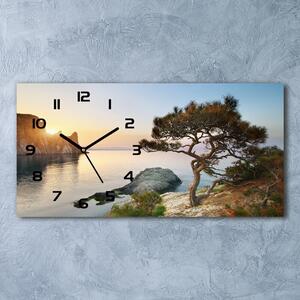 Skleněné hodiny na stěnu Strom nad mořem pl_zsp_60x30_f_45630675