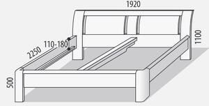 Manželská postel z masivu FLORENCIA F121 180x200, masiv buk