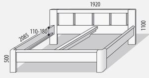 Manželská postel z masivu FLORENCIA F119 180x200, masiv buk
