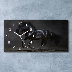 Moderní skleněné hodiny na stěnu Černý kůň pl_zsp_60x30_f_47712826