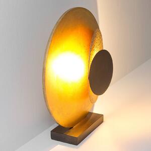 LED stolní lampa La Bocca, výška 43cm, zlatá-hnědá
