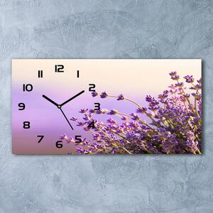 Moderní skleněné hodiny na stěnu Levandule pl_zsp_60x30_f_48533046