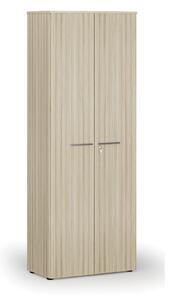 Kancelářská skříň s dveřmi PRIMO WOOD, 2128 x 800 x 420 mm, dub přírodní