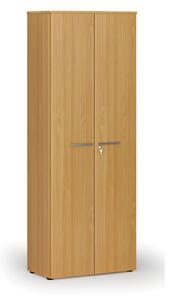 Kancelářská skříň s dveřmi PRIMO WOOD, 2128 x 800 x 420 mm, buk