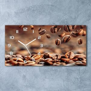 Moderní skleněné hodiny na stěnu Zrnka kávy pl_zsp_60x30_f_49006486