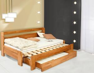 Rozkládací postel s úložným prostorem DUO MONIKA, 90x200, buk