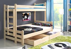 Dětská poschoďová postel pro 2 děti BENI, masiv borovice