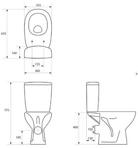 Cersanit ARTECO 010 CLEANON WC se sedátkem Soft Close 63,5 x 35,5 cm, K667-069