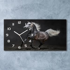 Skleněné hodiny na stěnu Šedý arabský kůň pl_zsp_60x30_f_49747605
