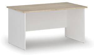 Kancelářský psací stůl rovný PRIMO WHITE, 1400 x 800 mm, bílá/dub přírodní