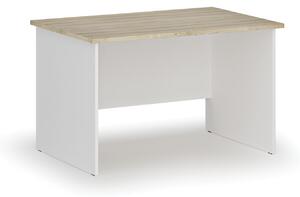 Kancelářský psací stůl rovný PRIMO WHITE, 1200 x 800 mm, bílá/dub přírodní