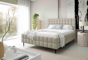 Čalouněná postel 140x200 LAILA LEG s úložným prostorem - světle béžová