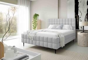 Čalouněná postel 140x200 LAILA LEG s úložným prostorem - světle šedá
