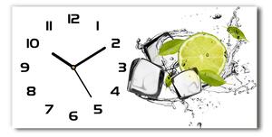 Skleněné hodiny na stěnu Limetka s ledem pl_zsp_60x30_f_50499693