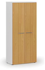 Šatní skříň s výsuvem PRIMO WHITE, 1781 x 800 x 420 mm, bílá/buk