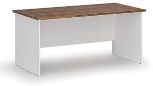 Kancelářský psací stůl rovný PRIMO WHITE, 1600 x 800 mm, bílá/ořech