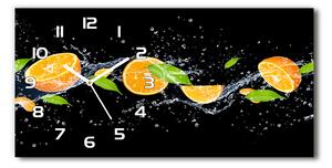 Skleněné hodiny na stěnu Pomeranče a voda pl_zsp_60x30_f_51416552