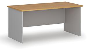 Kancelářský psací stůl rovný PRIMO GRAY, 1600 x 800 mm, šedá/buk