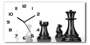 Skleněné hodiny na stěnu Šachové figury pl_zsp_60x30_f_51328611