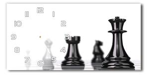 Skleněné hodiny na stěnu Šachové figury pl_zsp_60x30_f_51328611