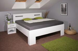 Dřevěná manželská postel VAREZZA 5, masiv buk - lak bílá